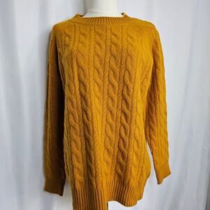 NWT XL Sunflower Gold Cable-Knit Wool Capsule Cottage Academia